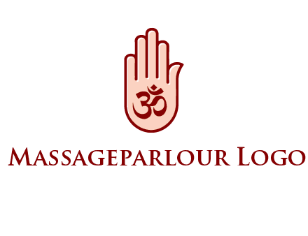 om symbol in hand logo