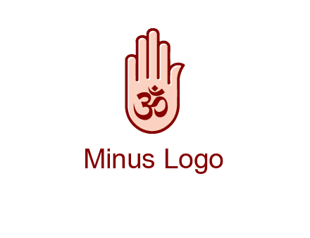 om symbol in hand logo