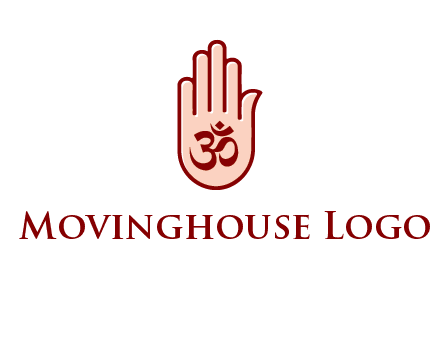 om symbol in hand logo