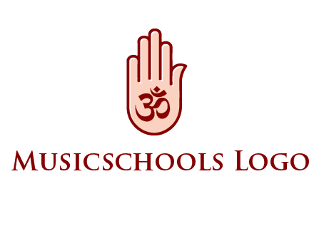 om symbol in hand logo