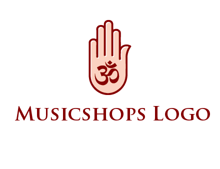 om symbol in hand logo