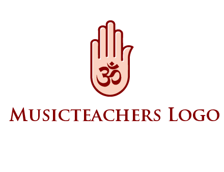 om symbol in hand logo
