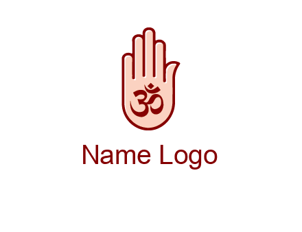 om symbol in hand logo