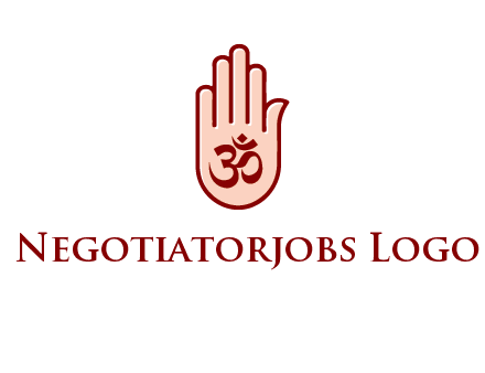om symbol in hand logo