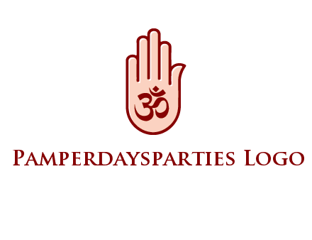 om symbol in hand logo