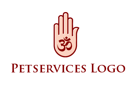 om symbol in hand logo