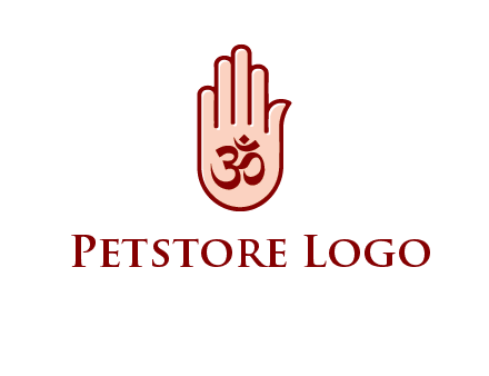 om symbol in hand logo