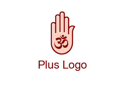 om symbol in hand logo