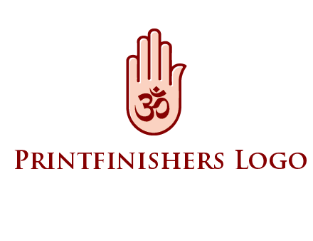 om symbol in hand logo