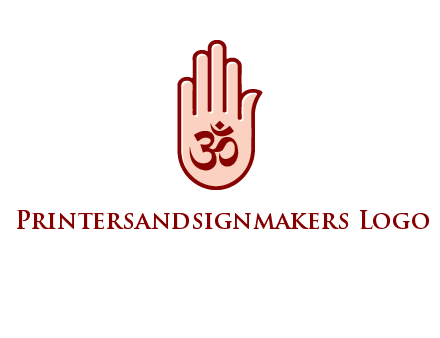 om symbol in hand logo