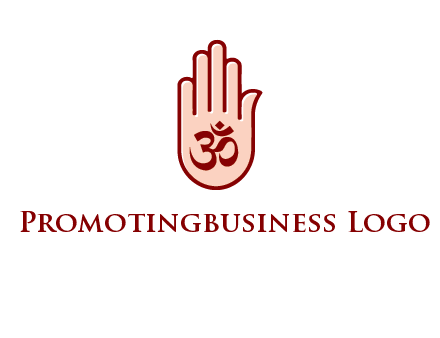 om symbol in hand logo