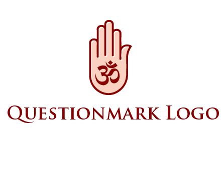 om symbol in hand logo