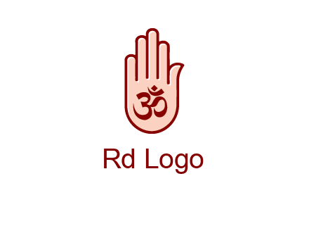 om symbol in hand logo