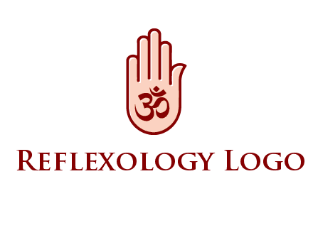 om symbol in hand logo