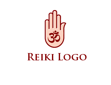 om symbol in hand logo