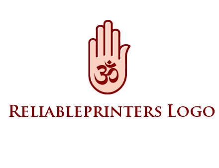 om symbol in hand logo