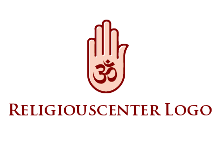 om symbol in hand logo