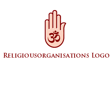 om symbol in hand logo