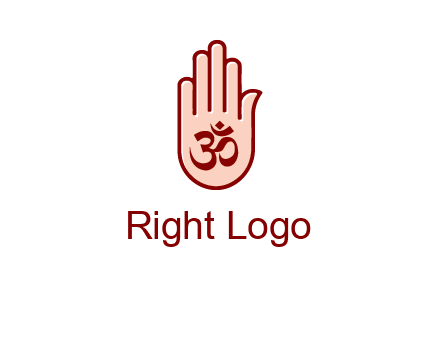 om symbol in hand logo