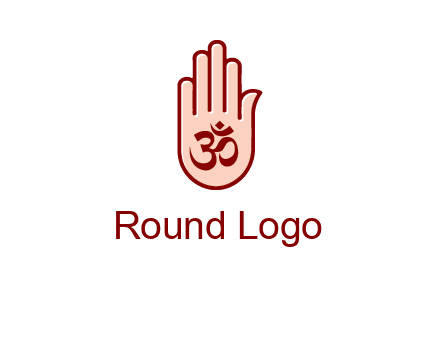 om symbol in hand logo