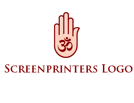 om symbol in hand logo