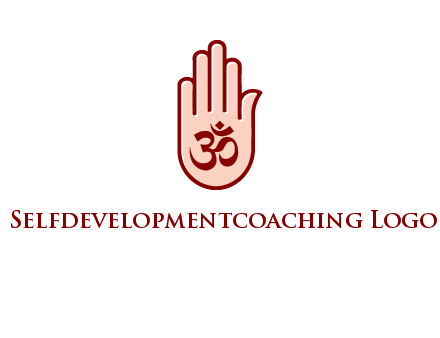 om symbol in hand logo