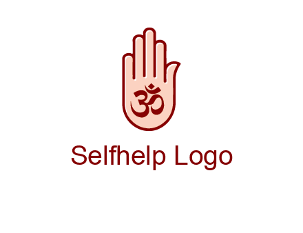 om symbol in hand logo