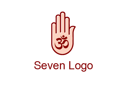 om symbol in hand logo
