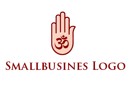 om symbol in hand logo