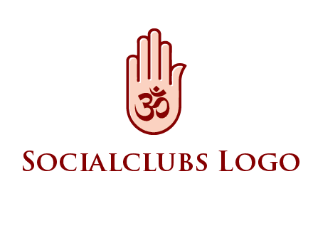 om symbol in hand logo