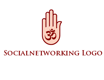 om symbol in hand logo