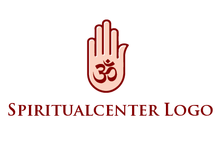 om symbol in hand logo