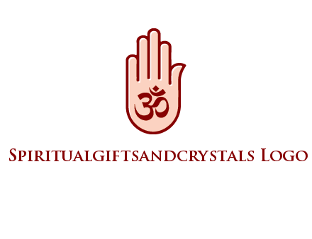 om symbol in hand logo