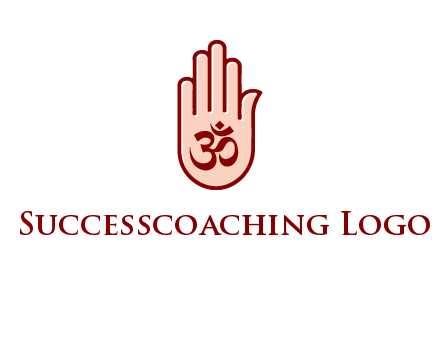 om symbol in hand logo