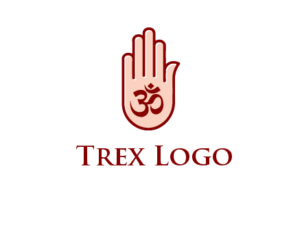 om symbol in hand logo