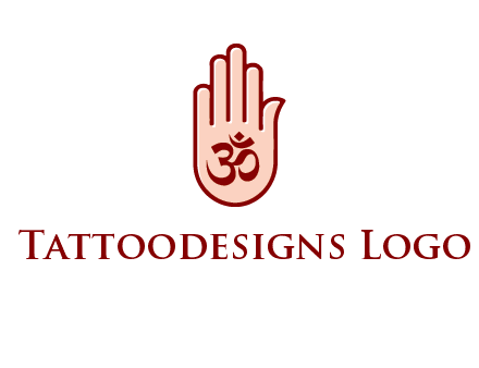 om symbol in hand logo