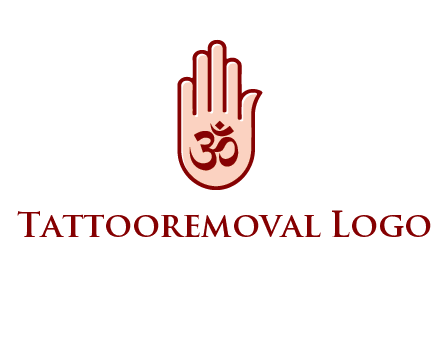 om symbol in hand logo