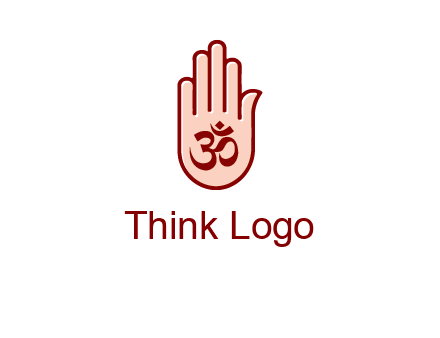 om symbol in hand logo