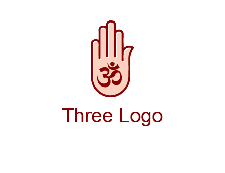 om symbol in hand logo