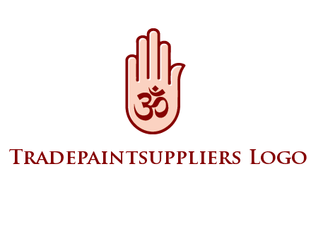 om symbol in hand logo