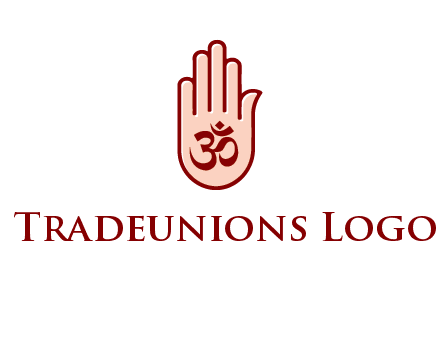 om symbol in hand logo