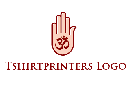 om symbol in hand logo