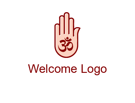 om symbol in hand logo