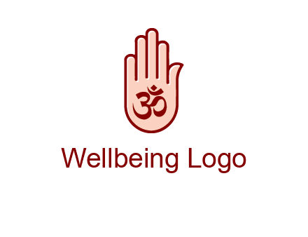 om symbol in hand logo