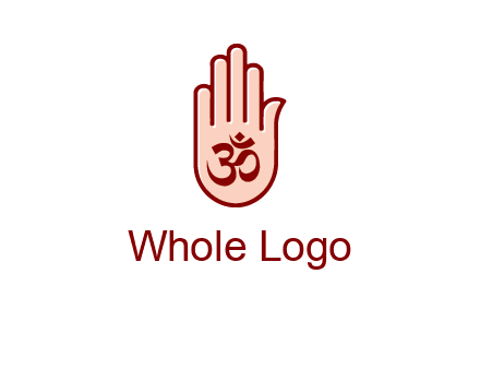 om symbol in hand logo