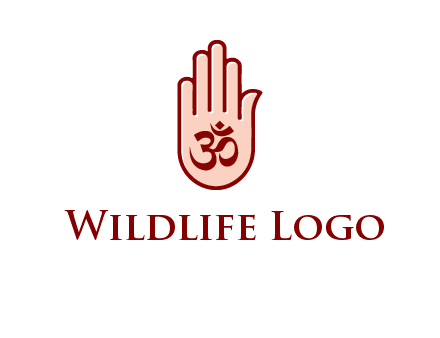 om symbol in hand logo