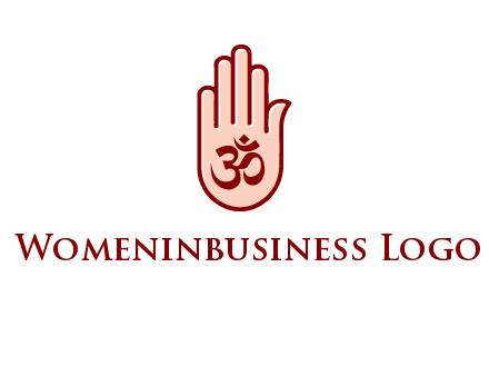 om symbol in hand logo
