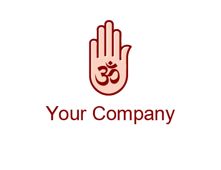 om symbol in hand logo
