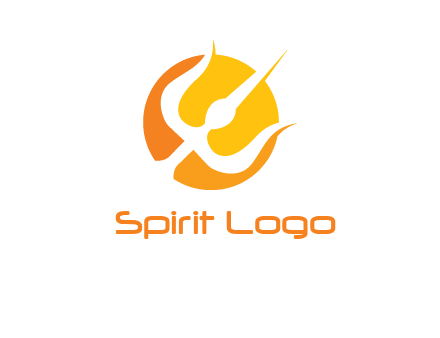 trident in circle logo