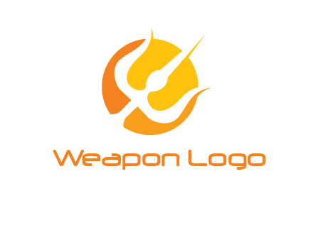 trident in circle logo